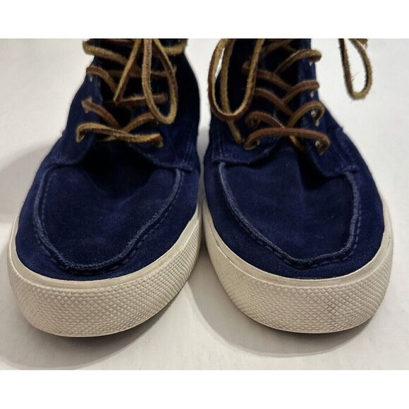 RARE Polo Ralph Lauren TEDD SZ‎ 9.5 Blue Calf Suede Leather High Top Shoes main image 6